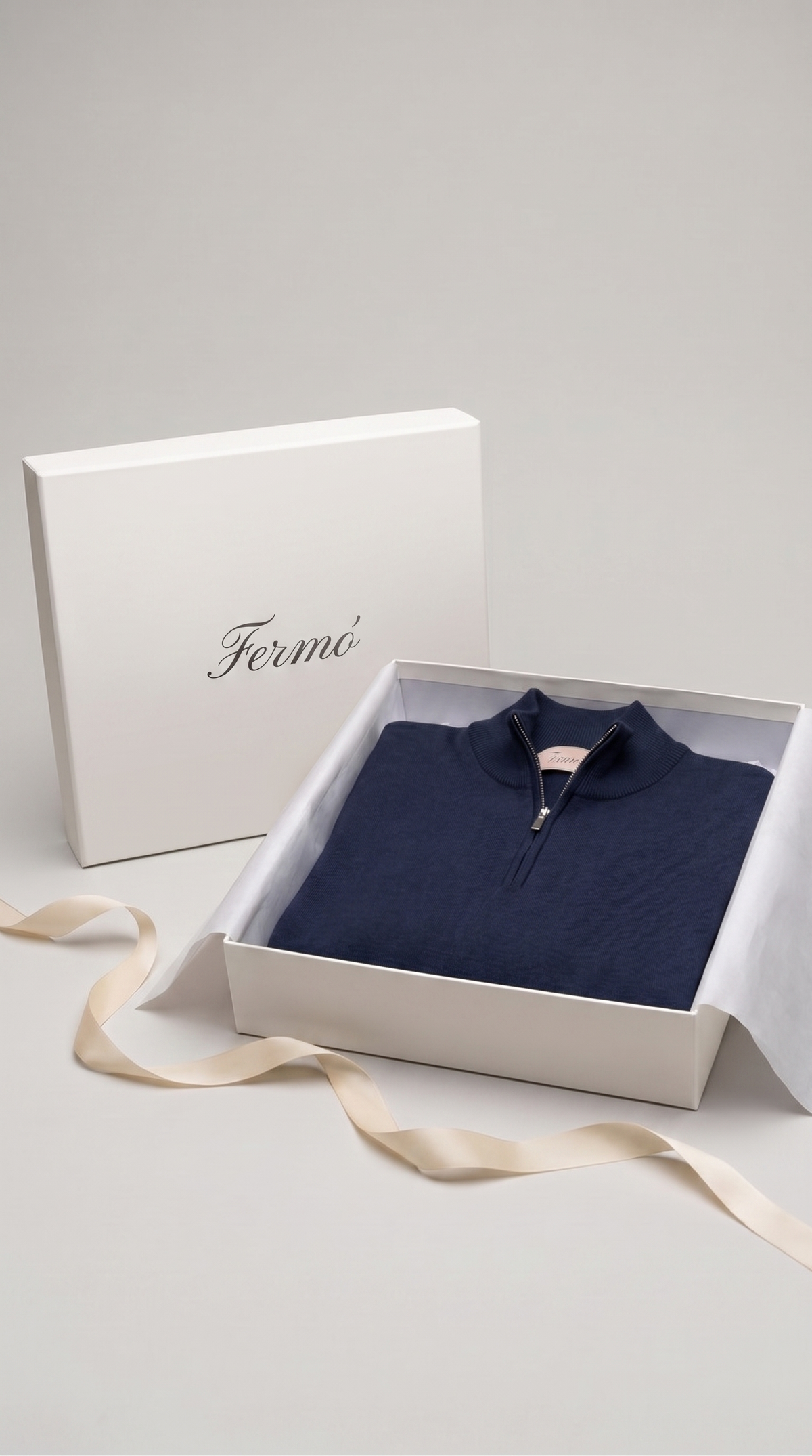 Merino Quarter Zip Navy