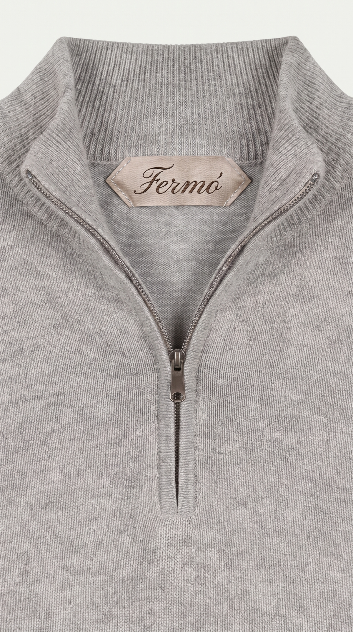 Merino Quarter Zip Grey Marl