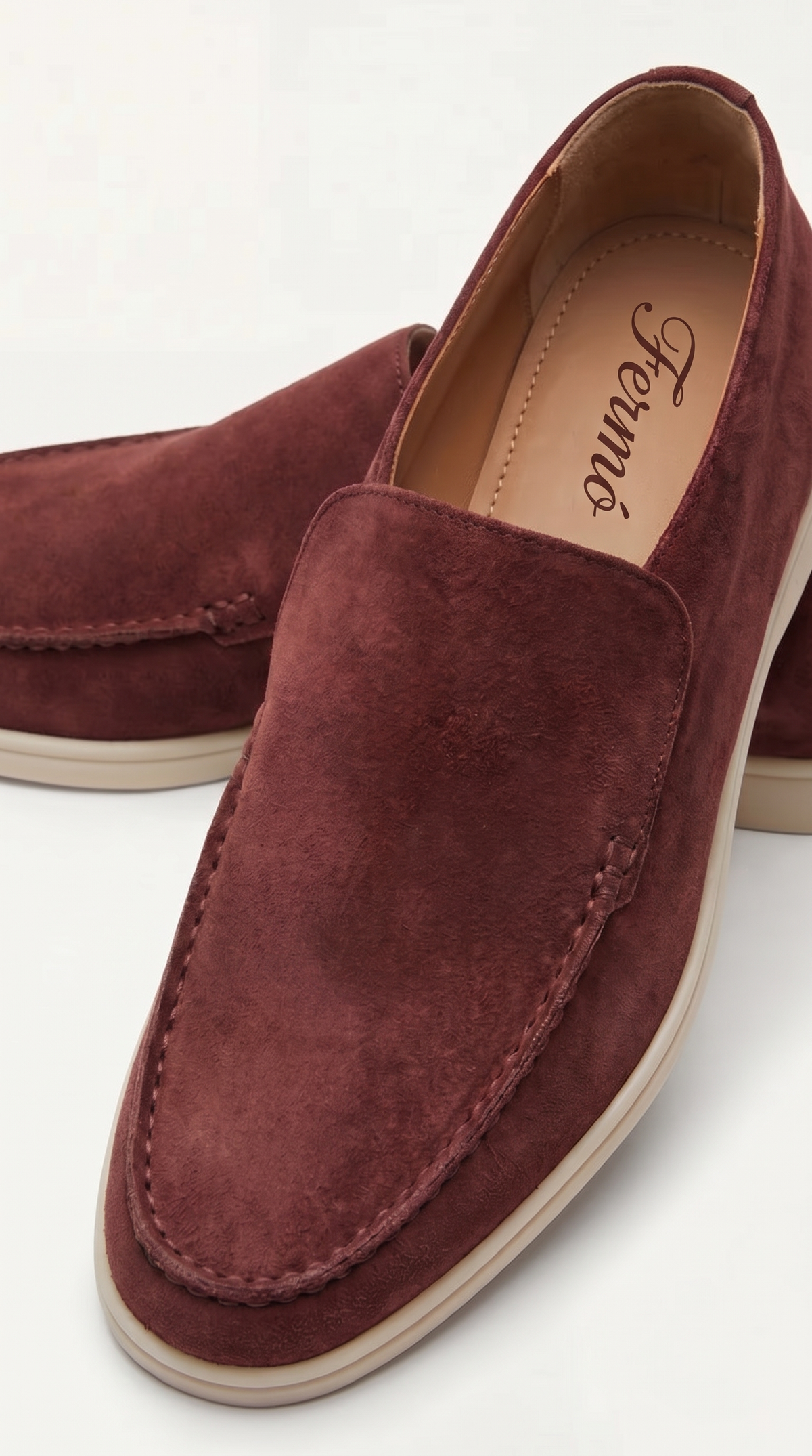 Amalfi City-Loafer aus Veloursleder Burgunderrot