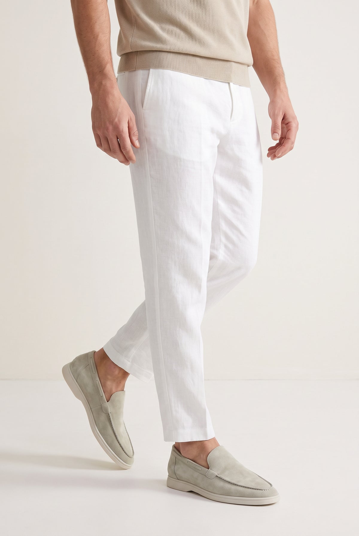 Pale Sage Yacht Loafer - worn, walking