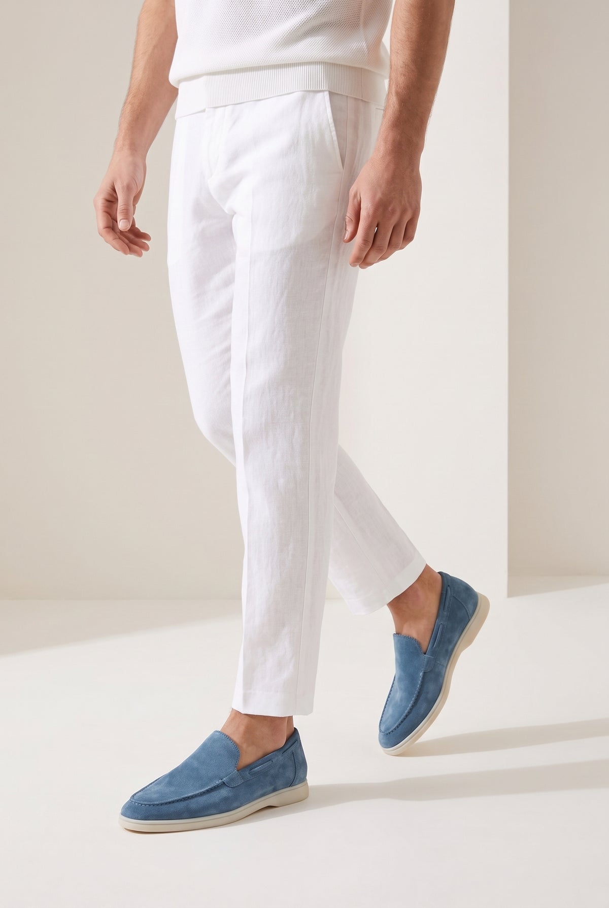 Sapphire Blue Yacht Loafer - worn, walking