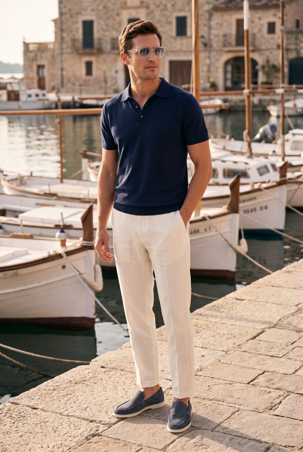 Steel Blue Yacht Loafer - worn, lifestyle