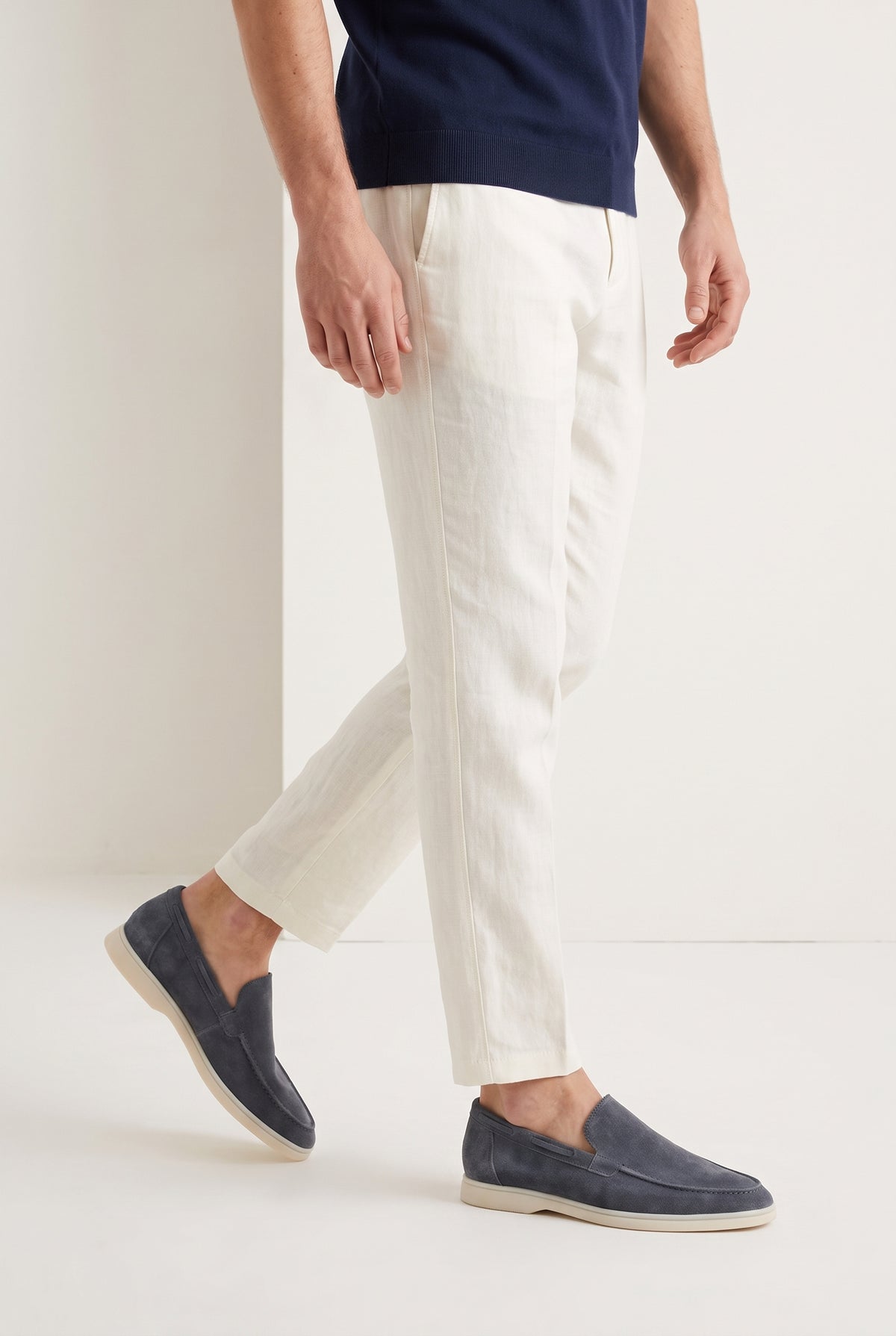 Steel Blue Yacht Loafer - worn, walking